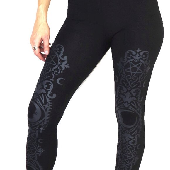 Restyle Pants - Restyle Gothic Sexy high quality Black Baroque Printed leggings